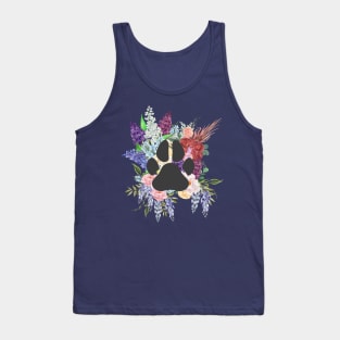 Dog Paws and Flowers Tank Top